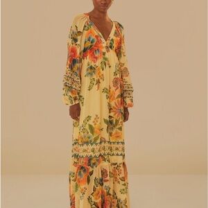 Farm Rio Sand Delicate Garden Maxi Dress